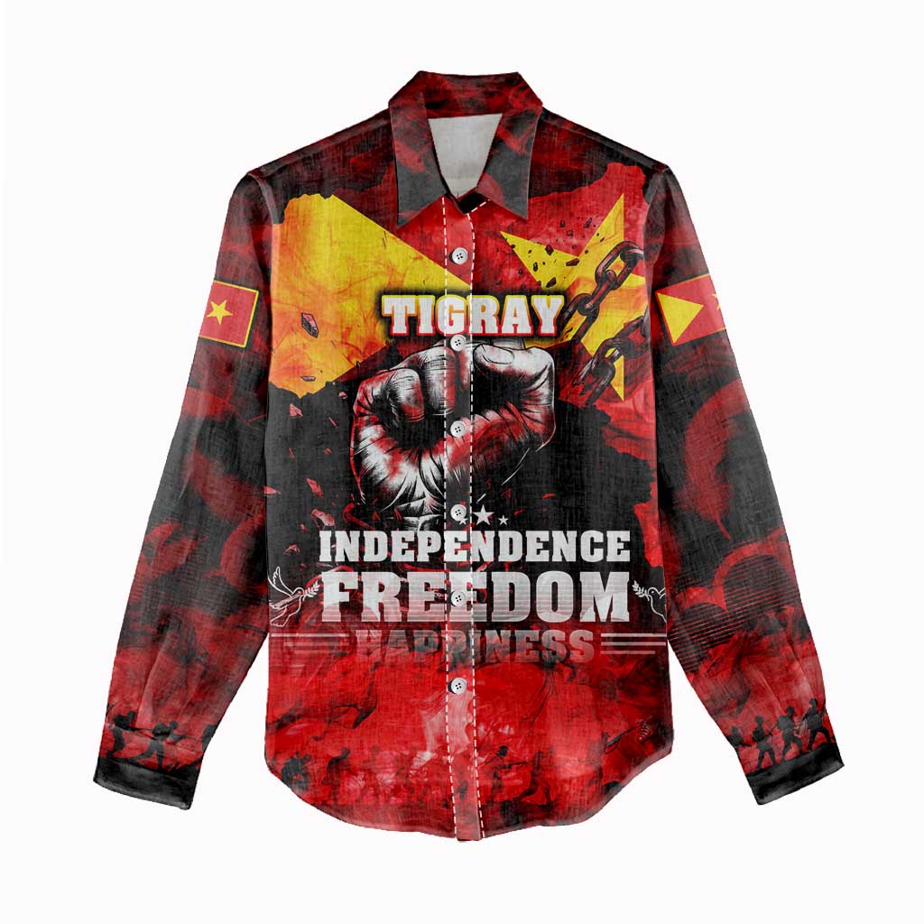 Tigrayans Independence Women Casual Shirt I Stand with Tigray - Fist of Freedom DT02