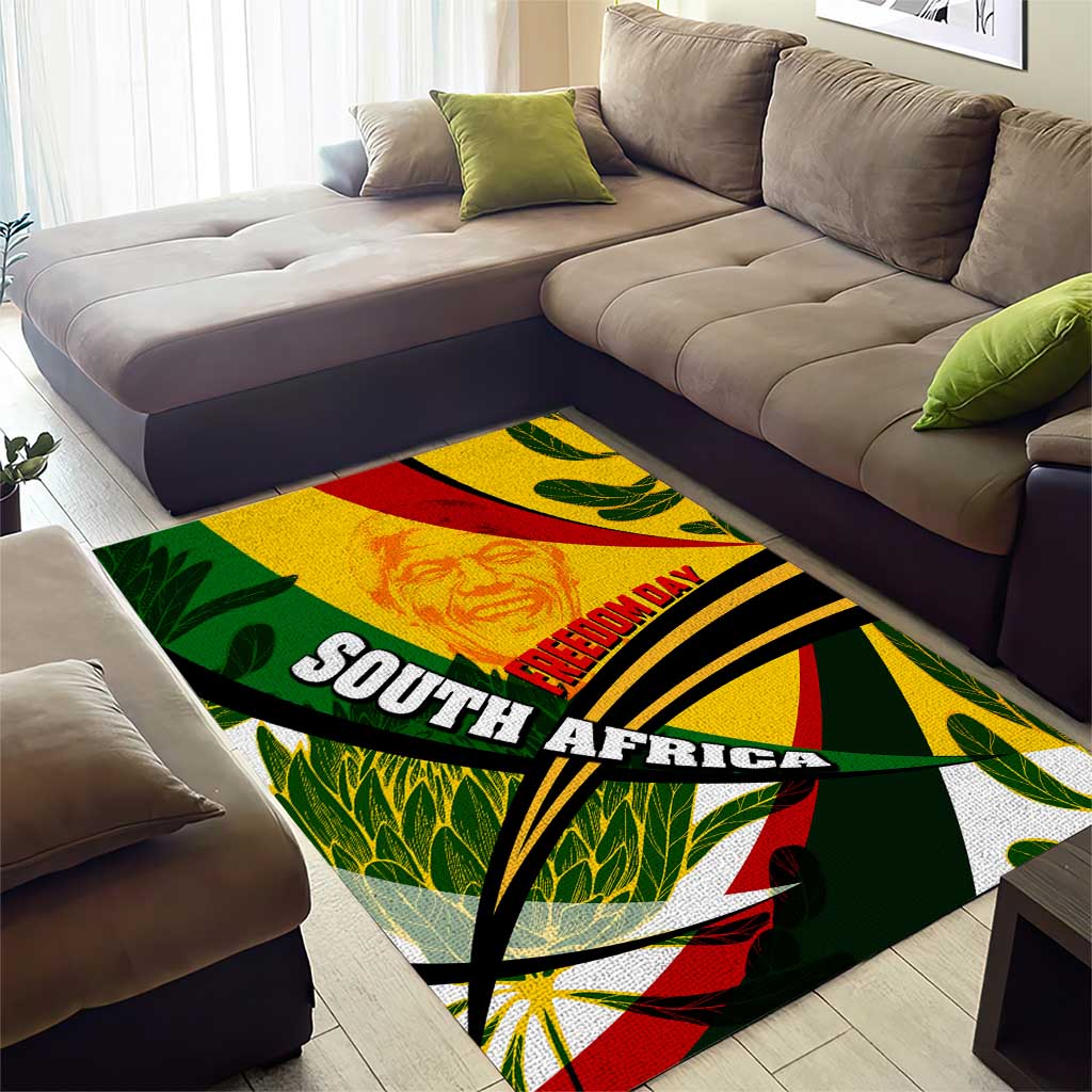 South Africa Freedom Day Mandela Area Rug National Pride Protea Flower DT02