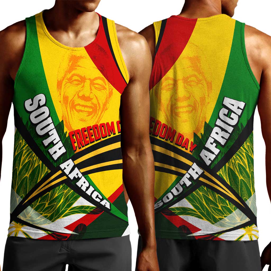 South Africa Freedom Day Mandela Men Tank Top National Pride Protea Flower DT02