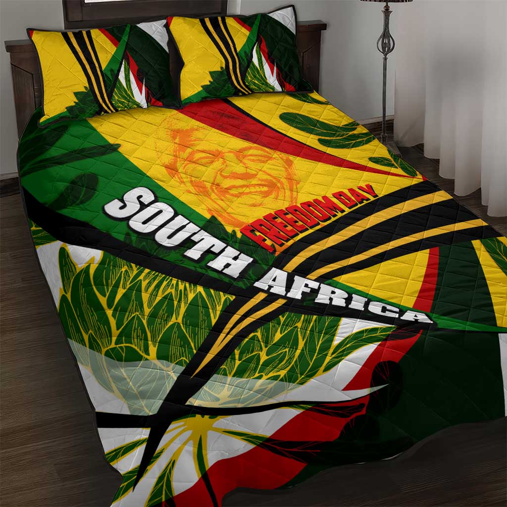 South Africa Freedom Day Mandela Quilt Bed Set National Pride Protea Flower DT02