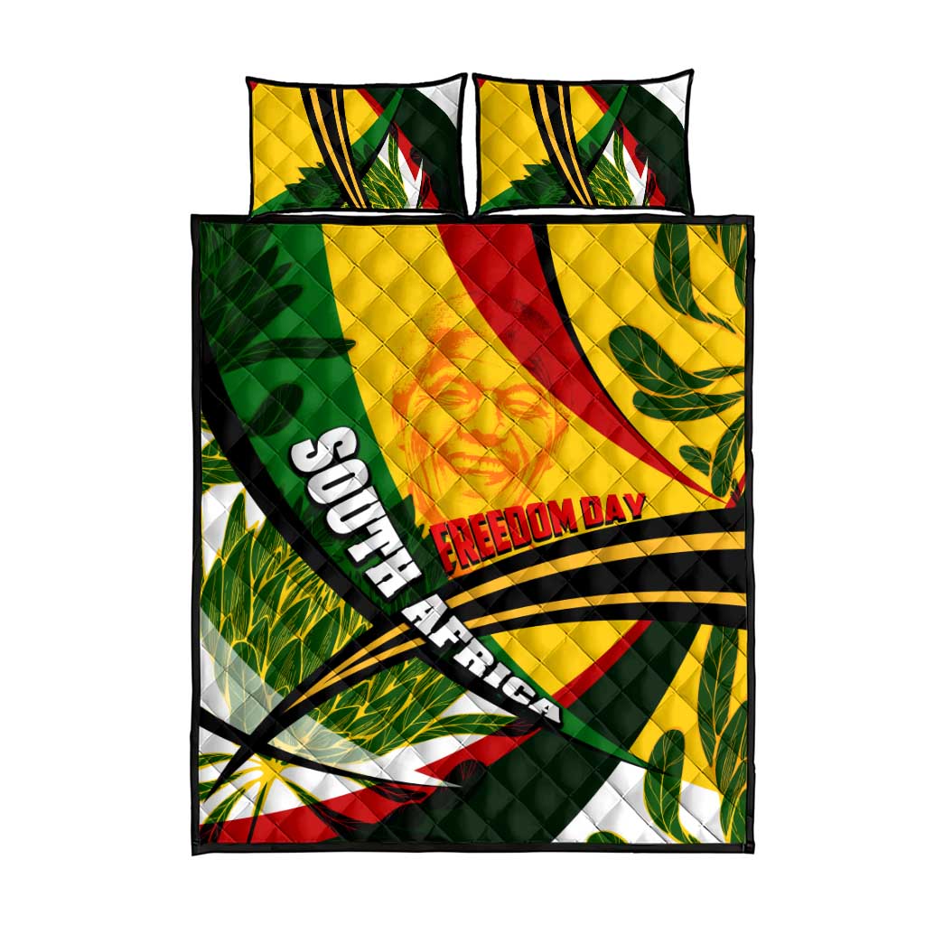 South Africa Freedom Day Mandela Quilt Bed Set National Pride Protea Flower DT02