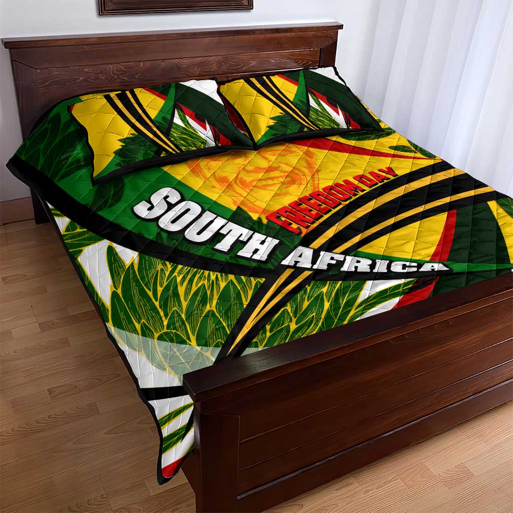 South Africa Freedom Day Mandela Quilt Bed Set National Pride Protea Flower DT02