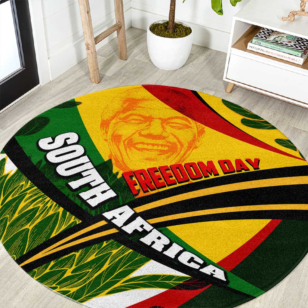 South Africa Freedom Day Mandela Round Carpet National Pride Protea Flower DT02