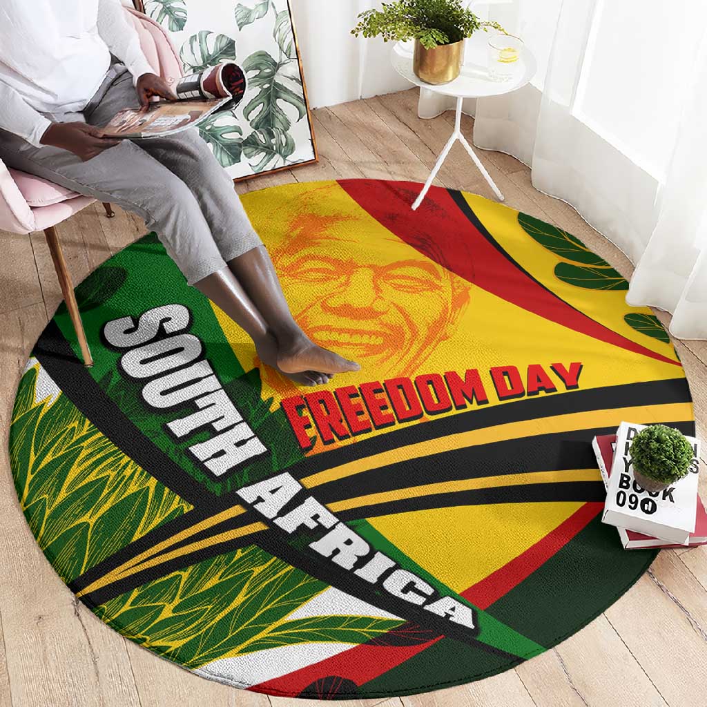 South Africa Freedom Day Mandela Round Carpet National Pride Protea Flower DT02