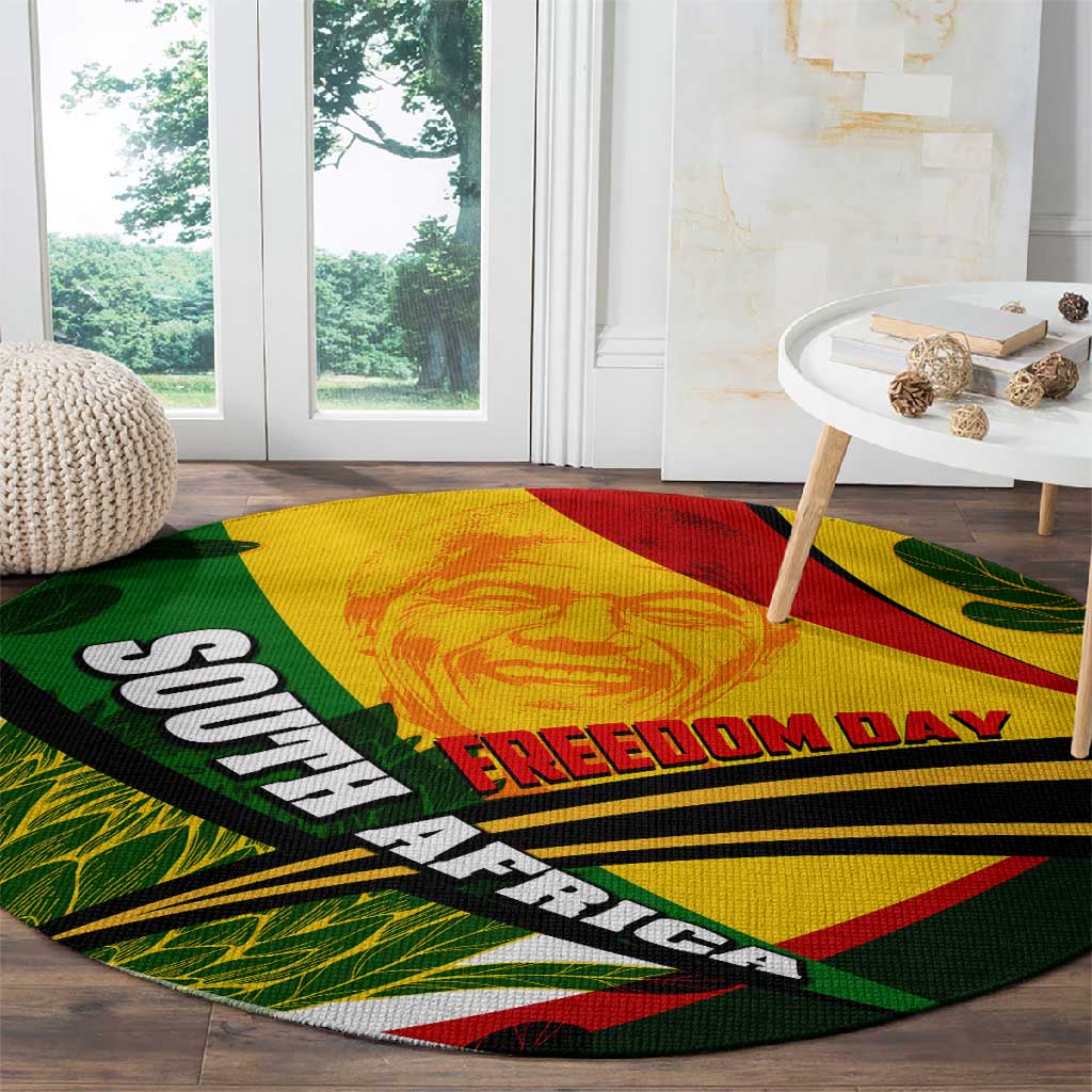 South Africa Freedom Day Mandela Round Carpet National Pride Protea Flower DT02
