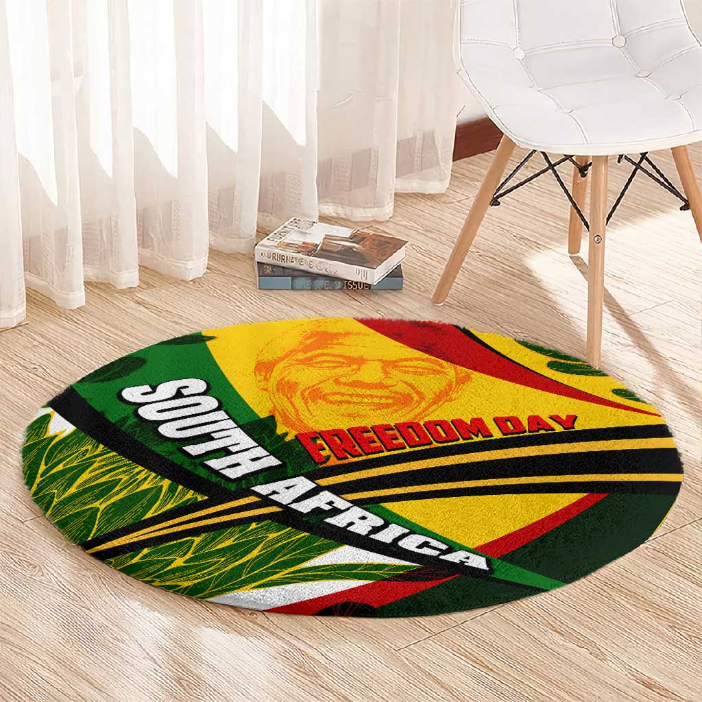 South Africa Freedom Day Mandela Round Carpet National Pride Protea Flower DT02