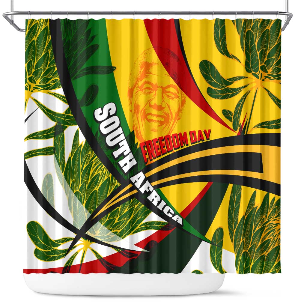South Africa Freedom Day Shower Curtain Mandela Legacy National Pride Protea Flower DT02