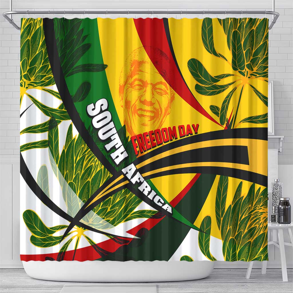 South Africa Freedom Day Shower Curtain Mandela Legacy National Pride Protea Flower DT02