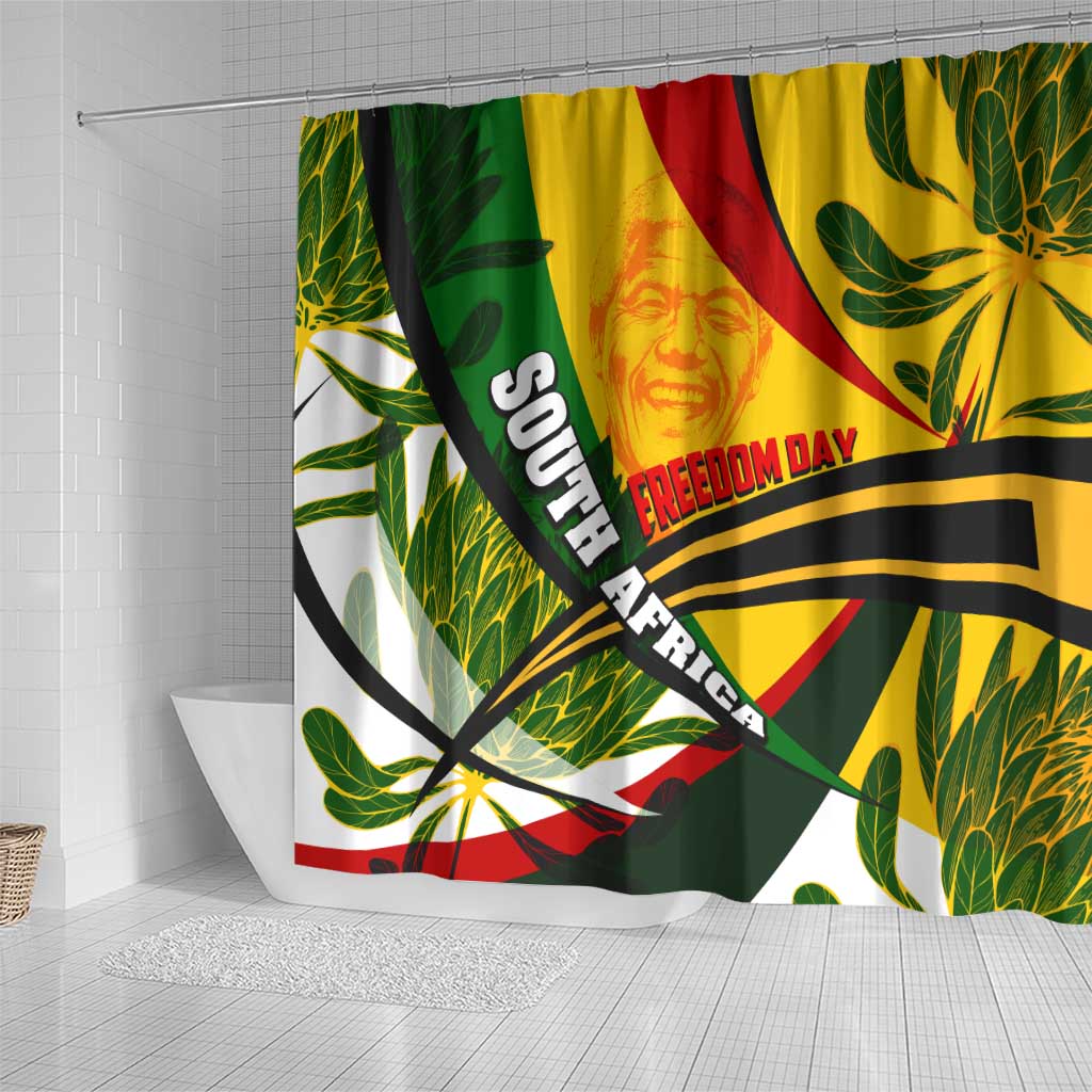 South Africa Freedom Day Shower Curtain Mandela Legacy National Pride Protea Flower DT02