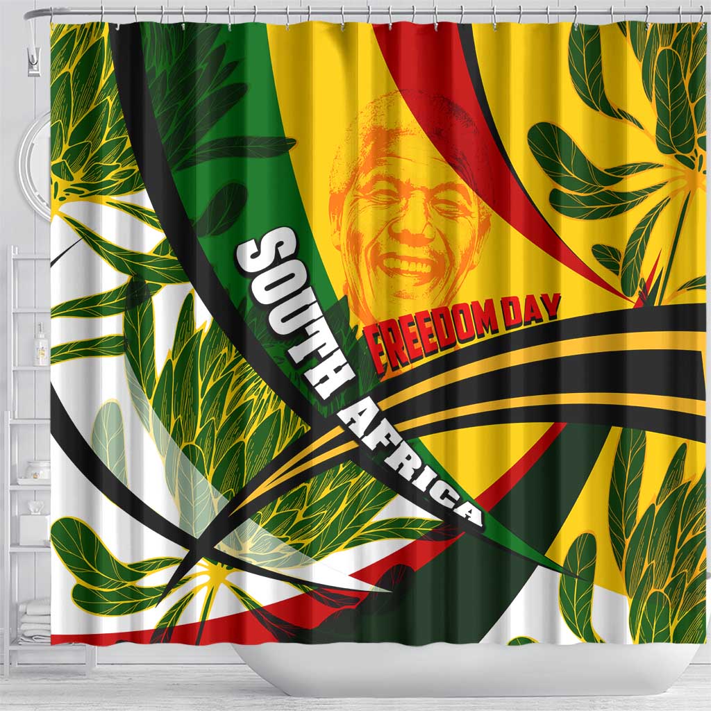South Africa Freedom Day Shower Curtain Mandela Legacy National Pride Protea Flower DT02