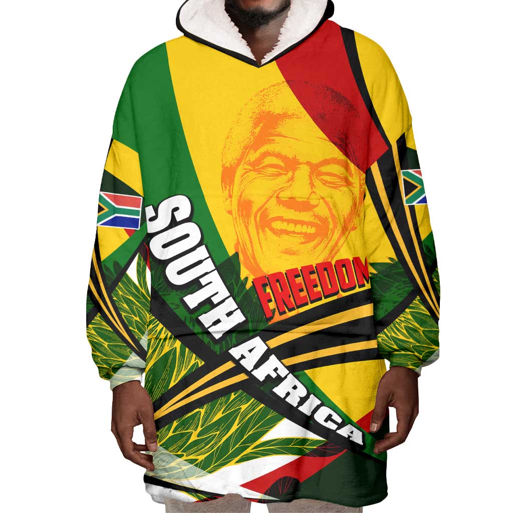 South Africa Freedom Day Mandela Wearable Blanket Hoodie National Pride Protea Flower DT02