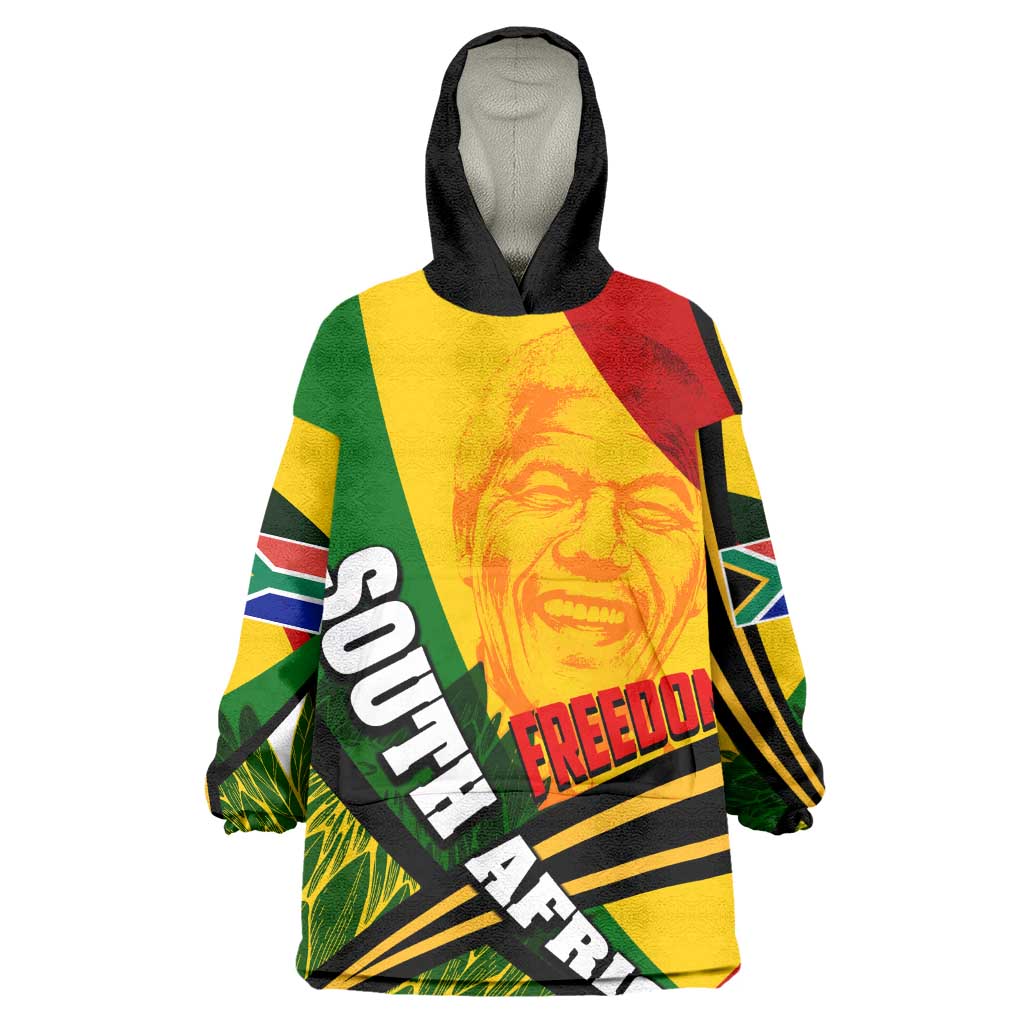 South Africa Freedom Day Mandela Wearable Blanket Hoodie National Pride Protea Flower DT02