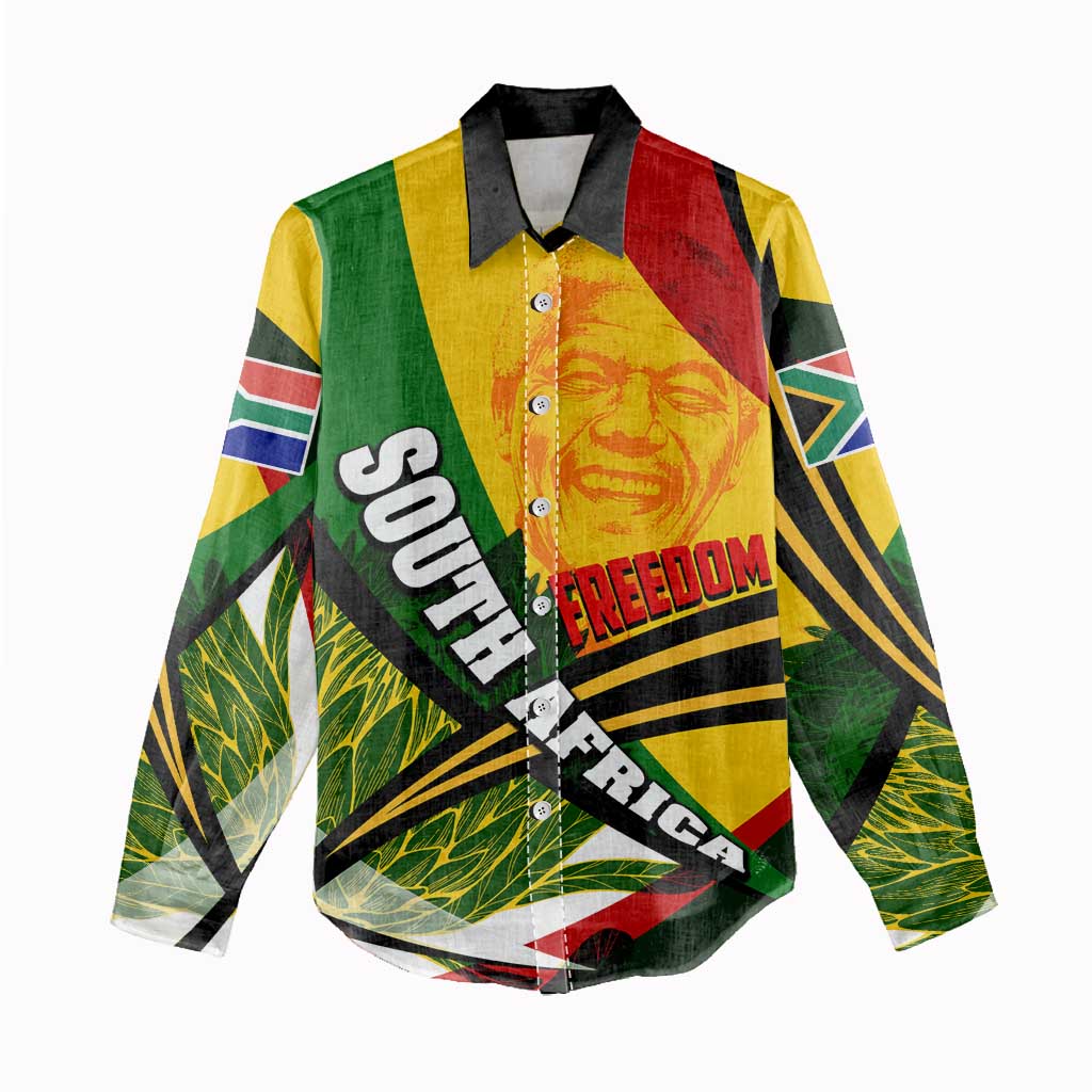 South Africa Freedom Day Mandela Women Casual Shirt National Pride Protea Flower DT02