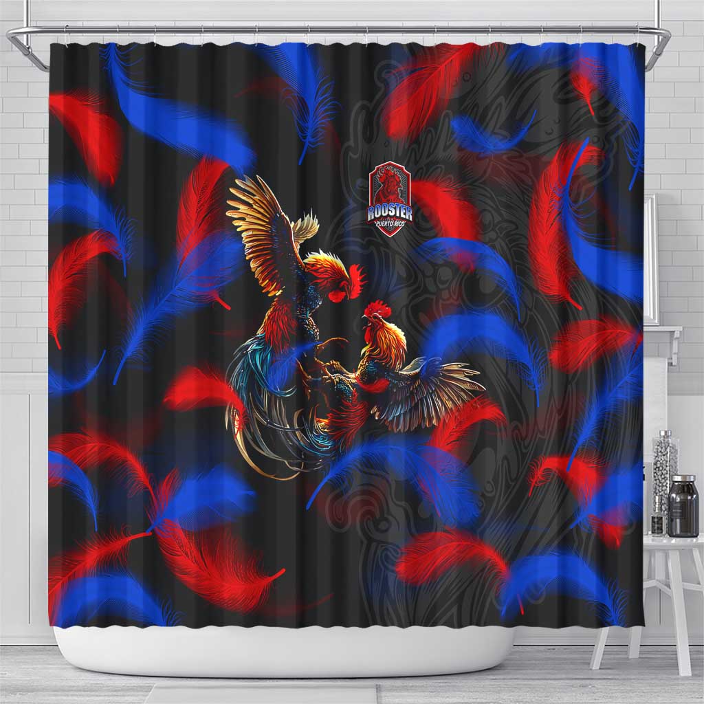 Puerto Rican Rooster Shower Curtain Puerto Rico Pride and Power Spirit DT02