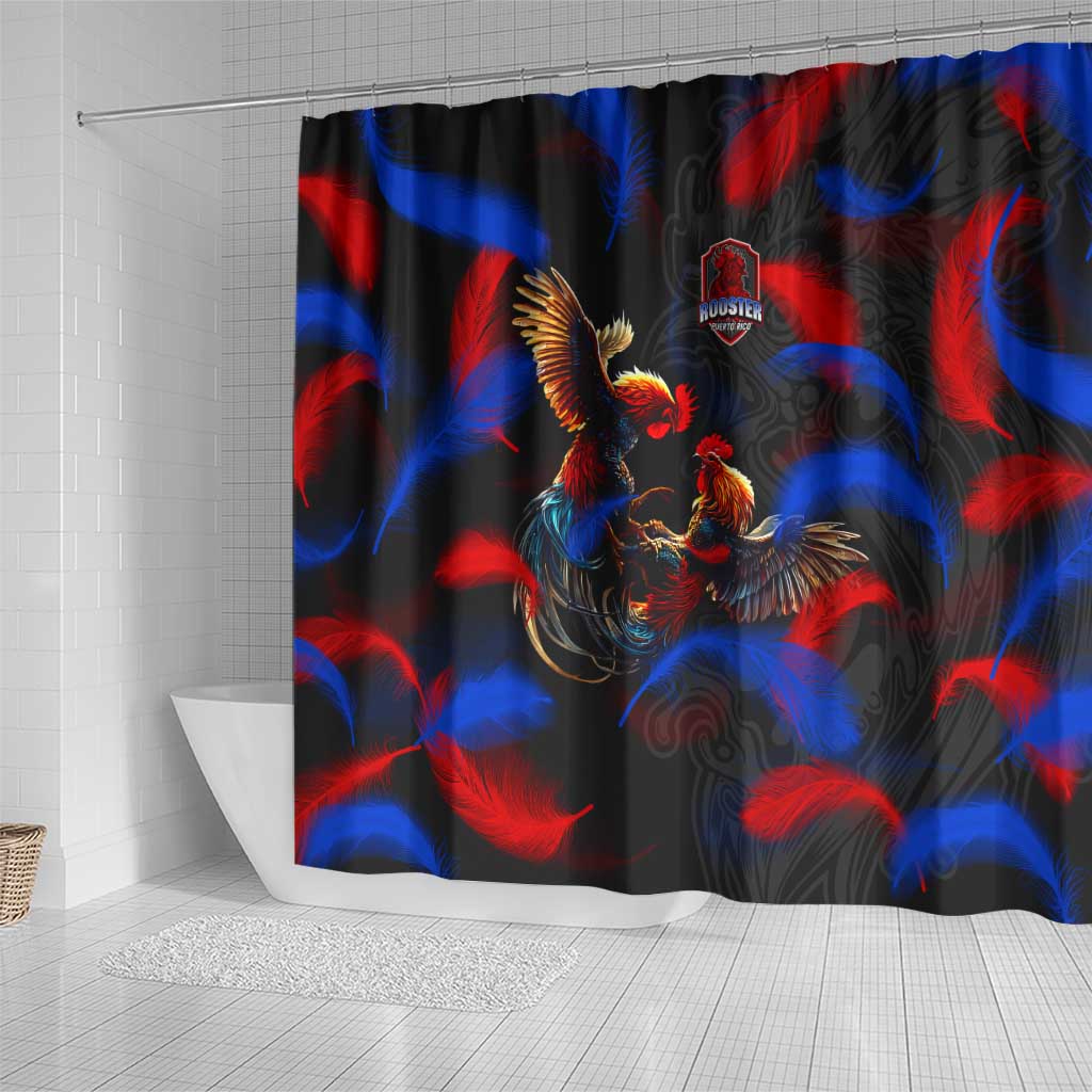 Puerto Rican Rooster Shower Curtain Puerto Rico Pride and Power Spirit DT02