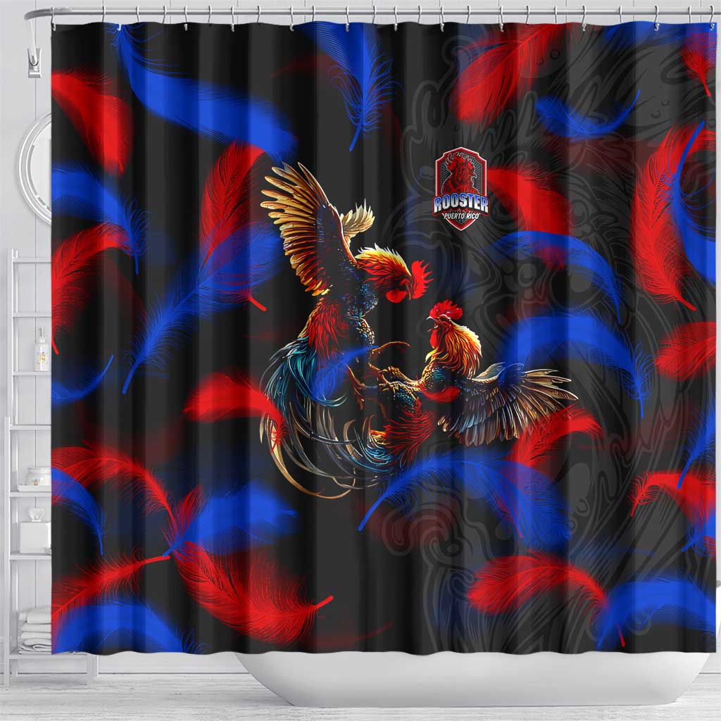 Puerto Rican Rooster Shower Curtain Puerto Rico Pride and Power Spirit DT02