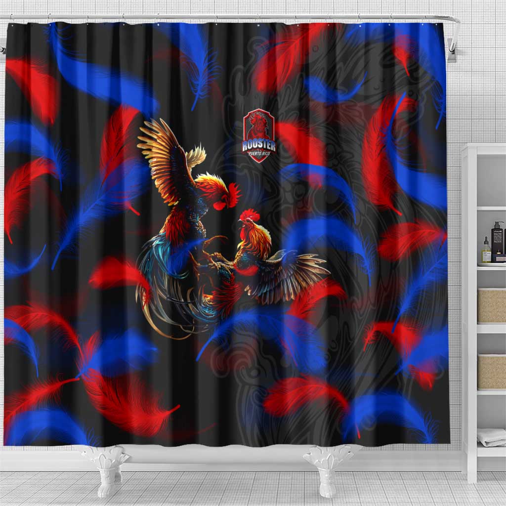 Puerto Rican Rooster Shower Curtain Puerto Rico Pride and Power Spirit DT02