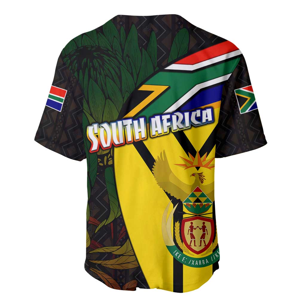 Coat Of Arms South Africa Baseball Jersey Protea Unity Heritage DT02