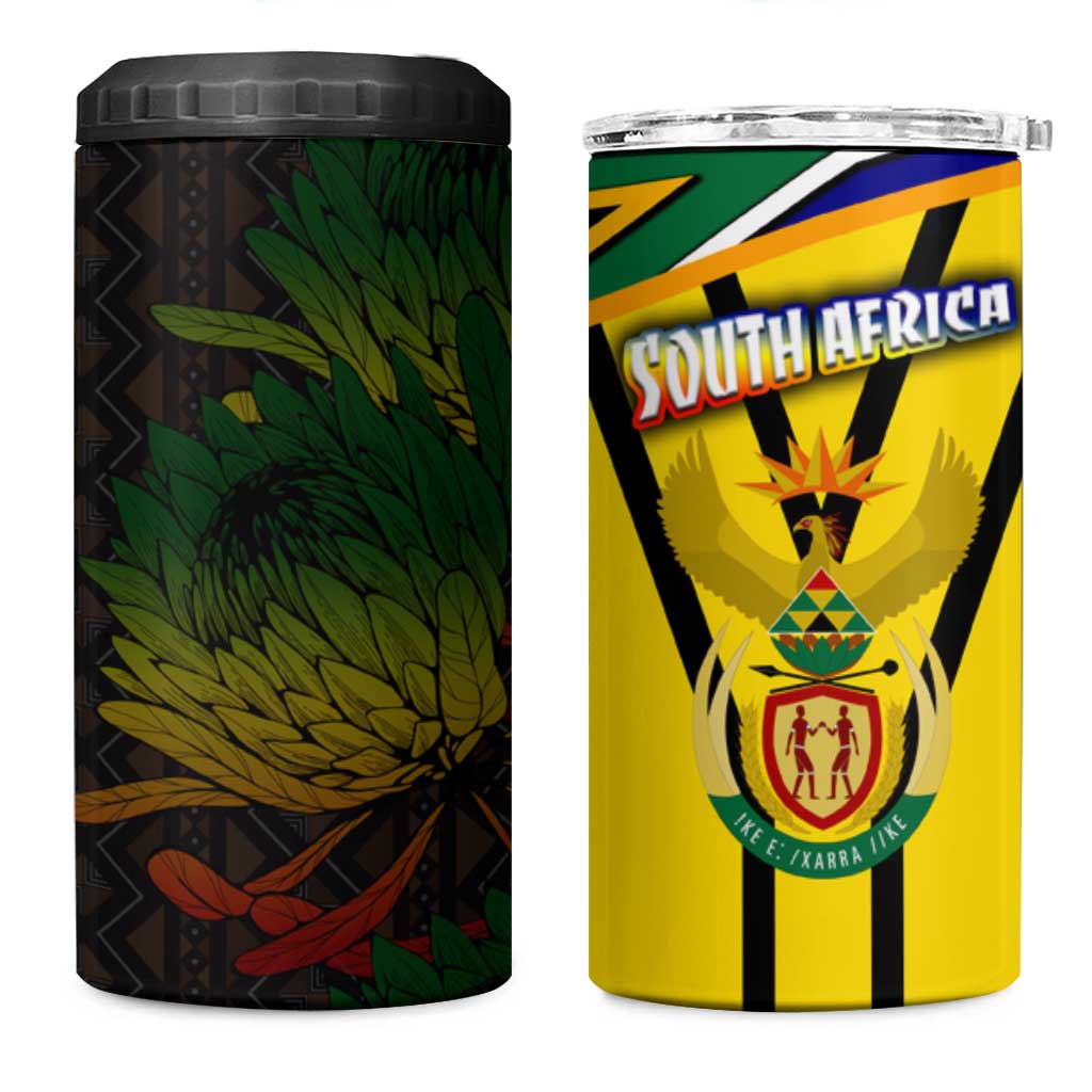 Coat Of Arms South Africa 4 in 1 Can Cooler Tumbler Protea Unity Heritage DT02
