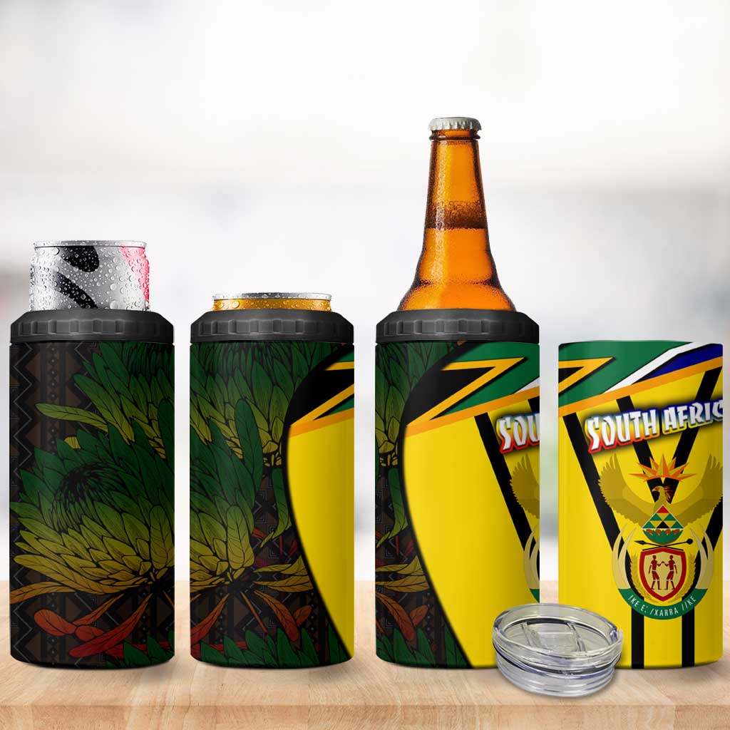 Coat Of Arms South Africa 4 in 1 Can Cooler Tumbler Protea Unity Heritage DT02