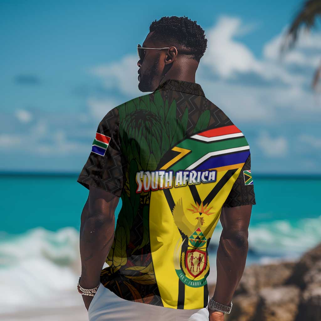 Coat Of Arms South Africa Hawaiian Shirt Protea Unity Heritage DT02