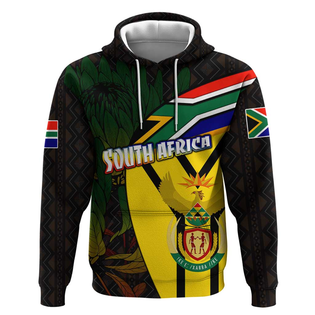 South Africa Coat Of Arms Hoodie Protea Unity Heritage DT02