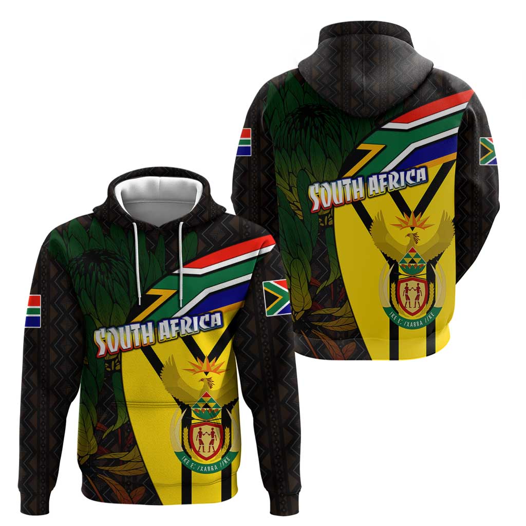 South Africa Coat Of Arms Hoodie Protea Unity Heritage DT02