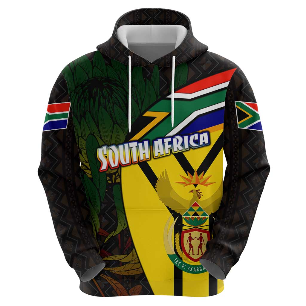 South Africa Coat Of Arms Hoodie Protea Unity Heritage DT02