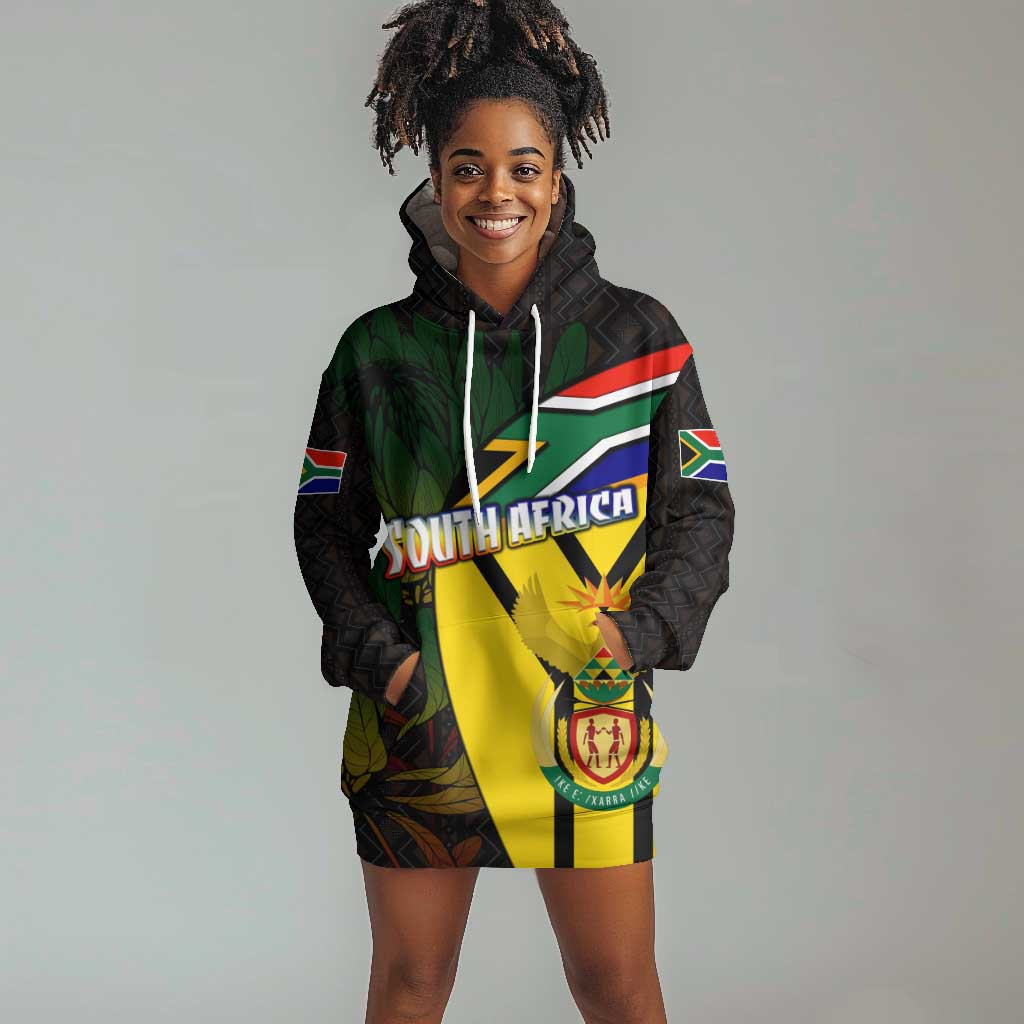 Coat Of Arms South Africa Hoodie Dress Protea Unity Heritage DT02