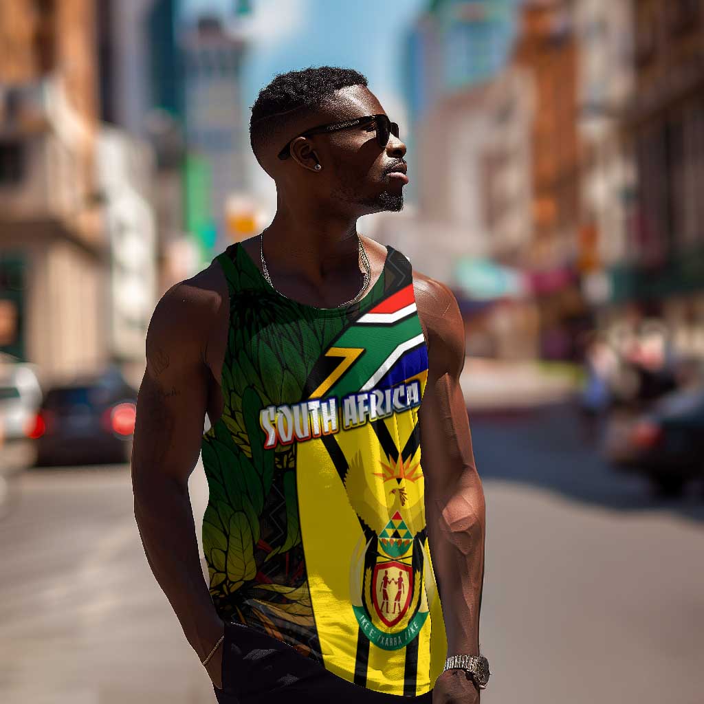 Coat Of Arms South Africa Men Tank Top Protea Unity Heritage DT02