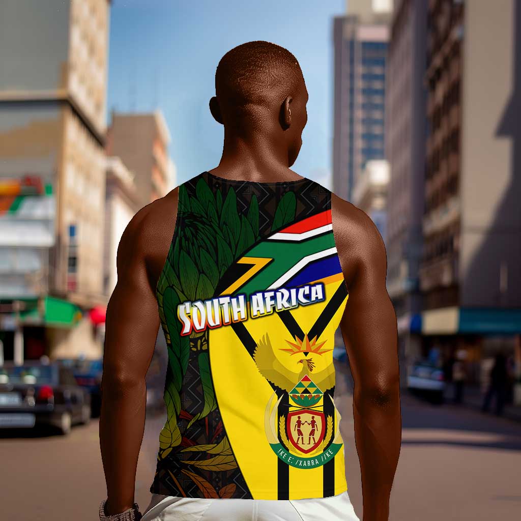 Coat Of Arms South Africa Men Tank Top Protea Unity Heritage DT02