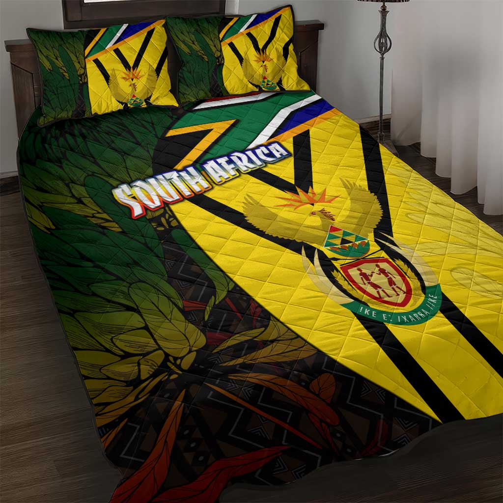 Coat Of Arms South Africa Quilt Bed Set Protea Unity Heritage DT02