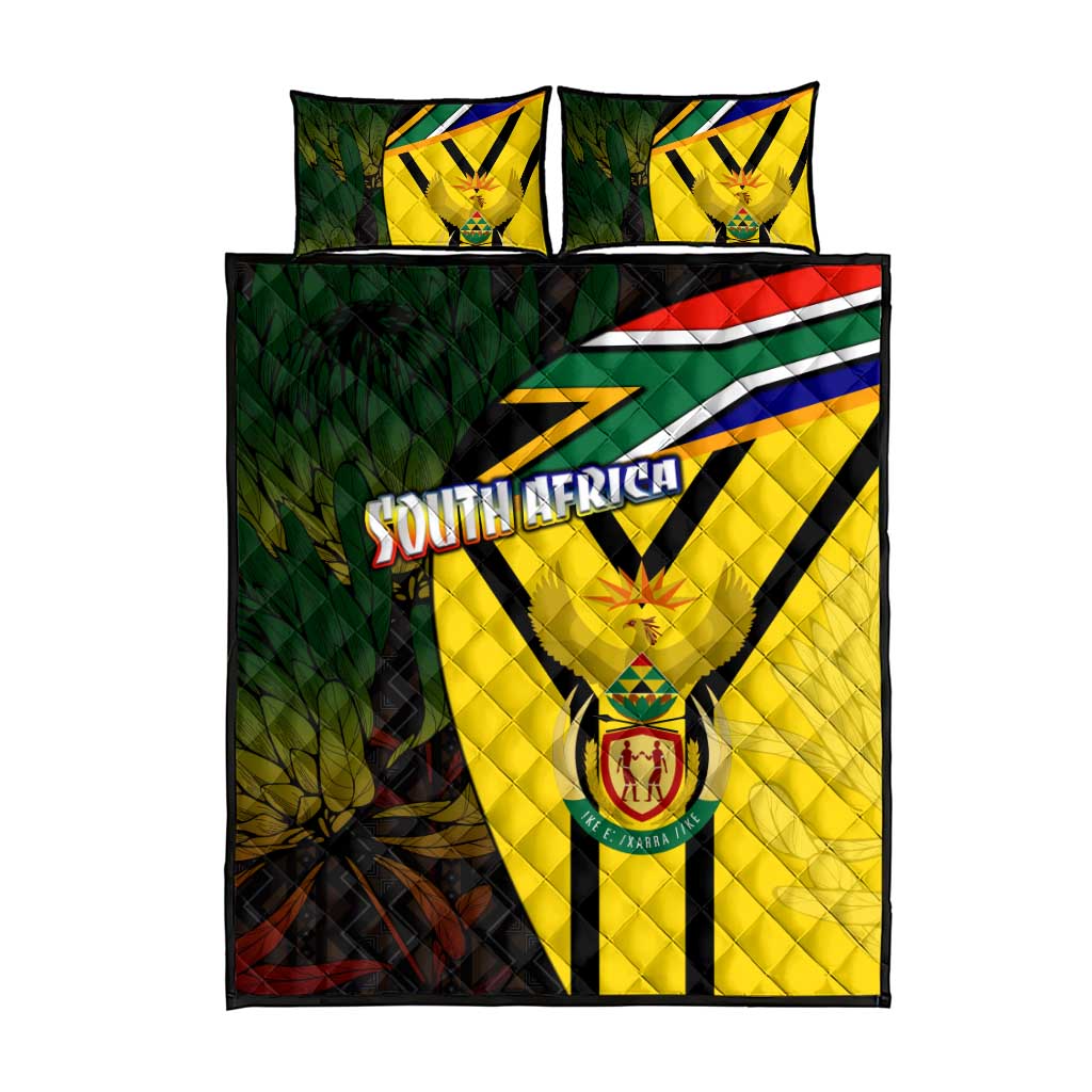 Coat Of Arms South Africa Quilt Bed Set Protea Unity Heritage DT02