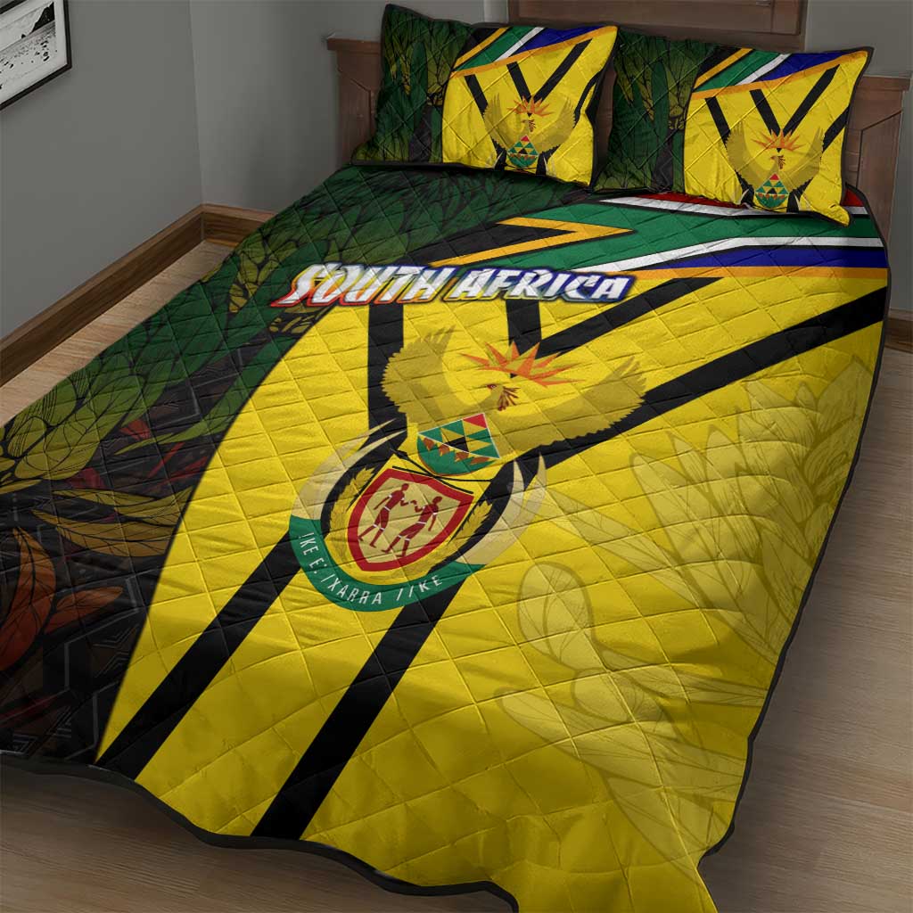 Coat Of Arms South Africa Quilt Bed Set Protea Unity Heritage DT02