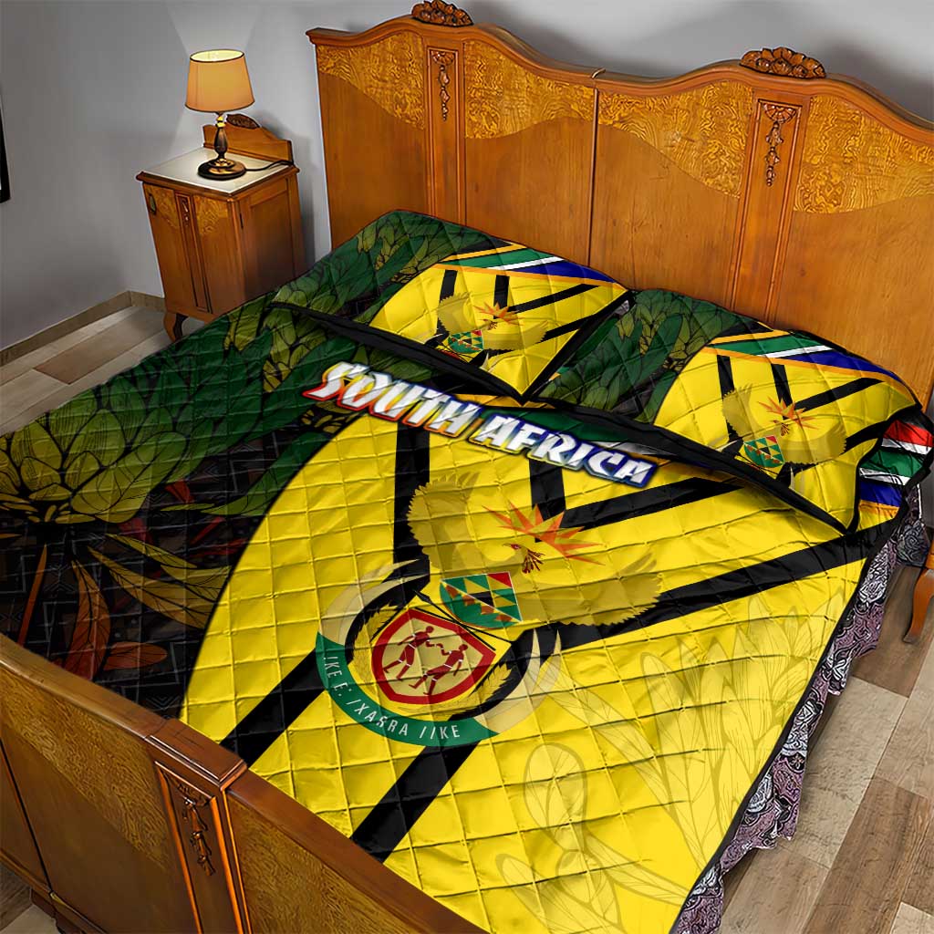 Coat Of Arms South Africa Quilt Bed Set Protea Unity Heritage DT02