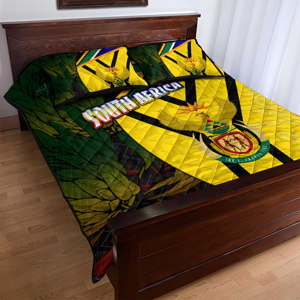 Coat Of Arms South Africa Quilt Bed Set Protea Unity Heritage DT02