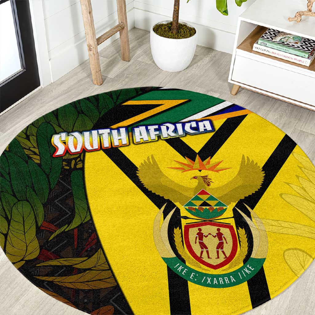 Coat Of Arms South Africa Round Carpet Protea Unity Heritage DT02