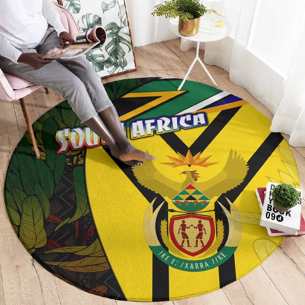 Coat Of Arms South Africa Round Carpet Protea Unity Heritage DT02
