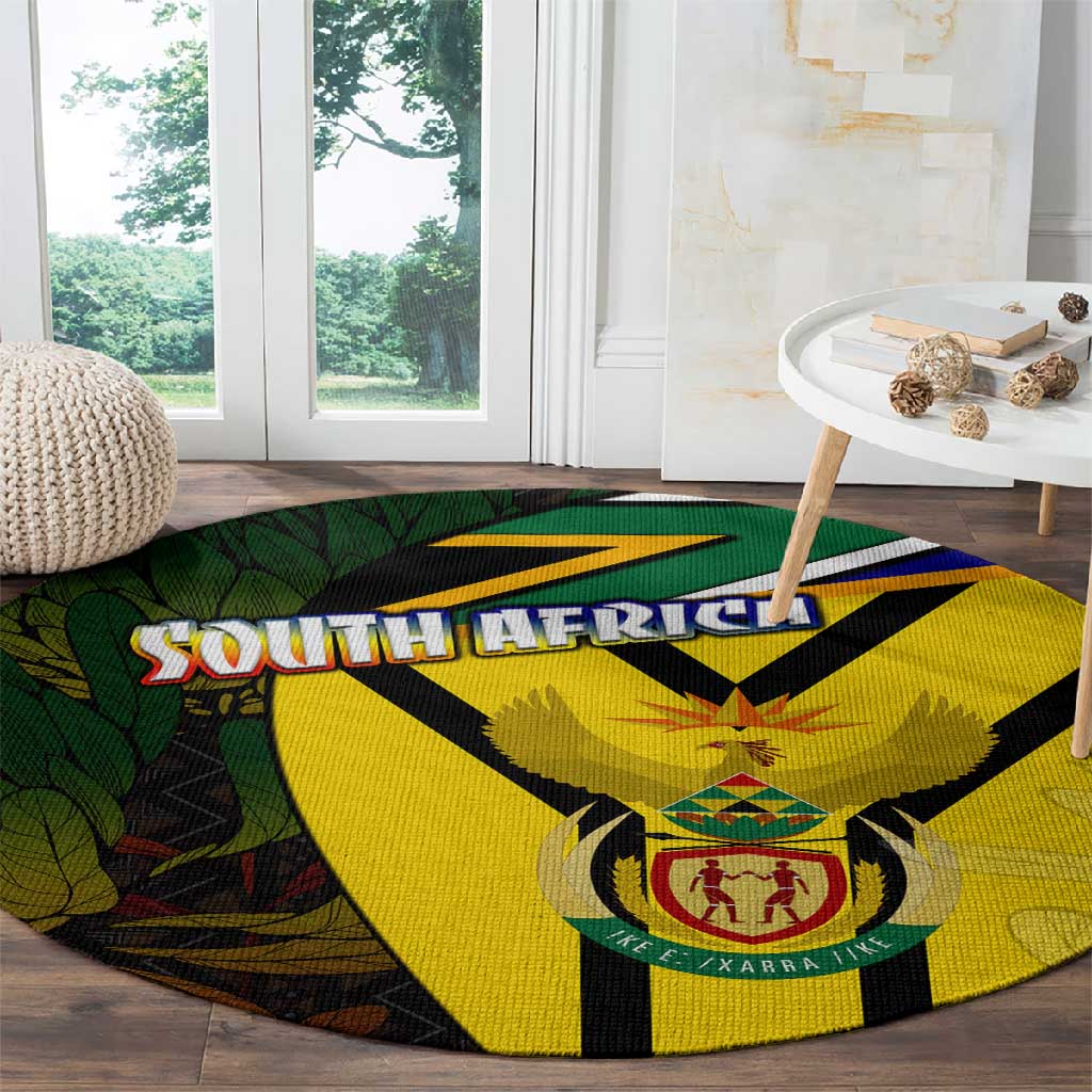 Coat Of Arms South Africa Round Carpet Protea Unity Heritage DT02