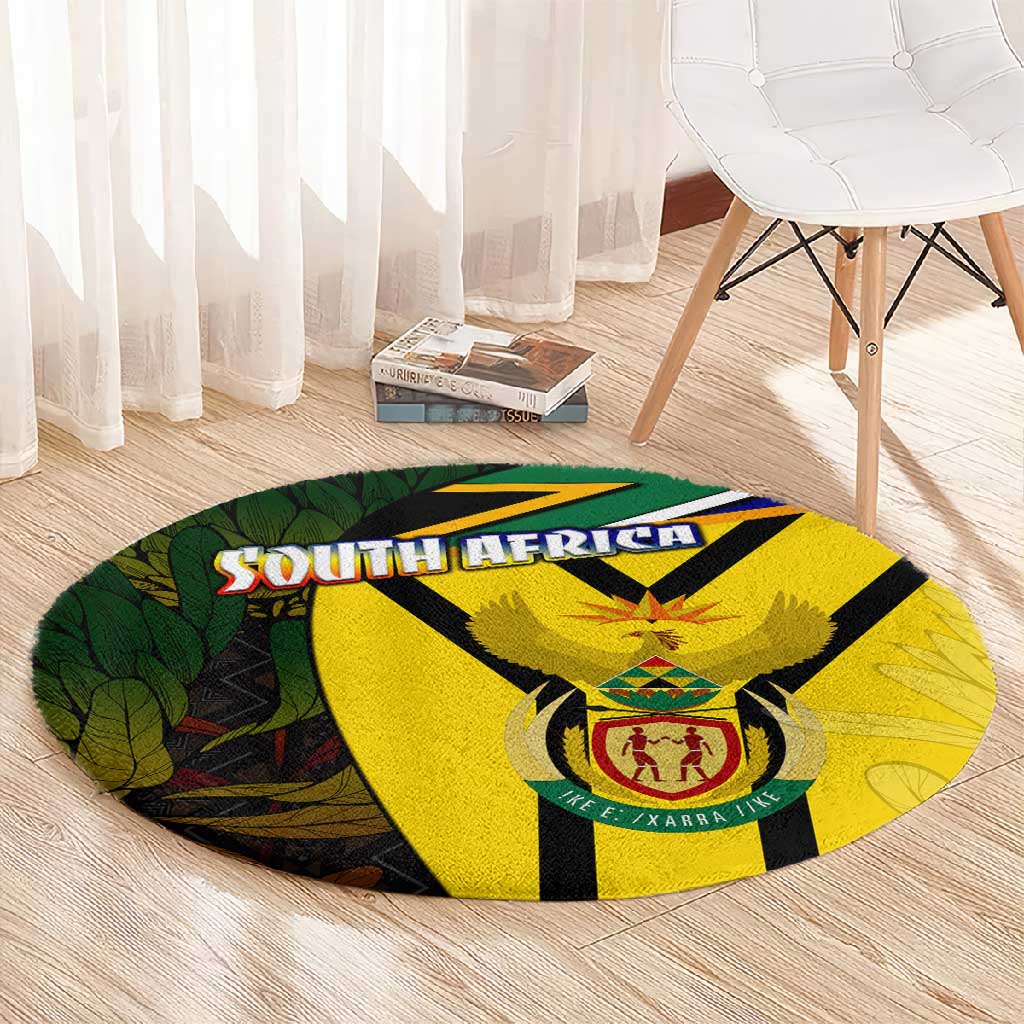 Coat Of Arms South Africa Round Carpet Protea Unity Heritage DT02