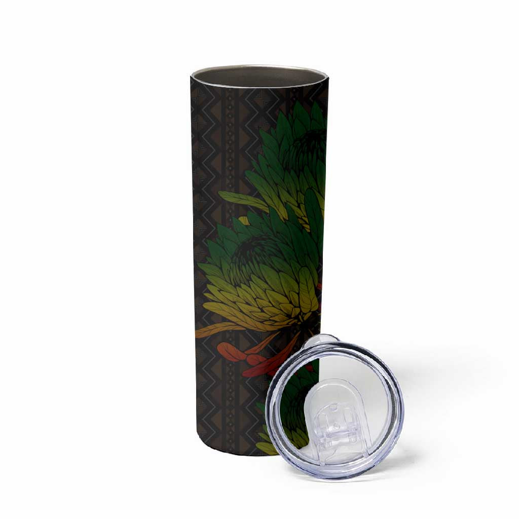 Coat Of Arms South Africa Skinny Tumbler Protea Unity Heritage DT02