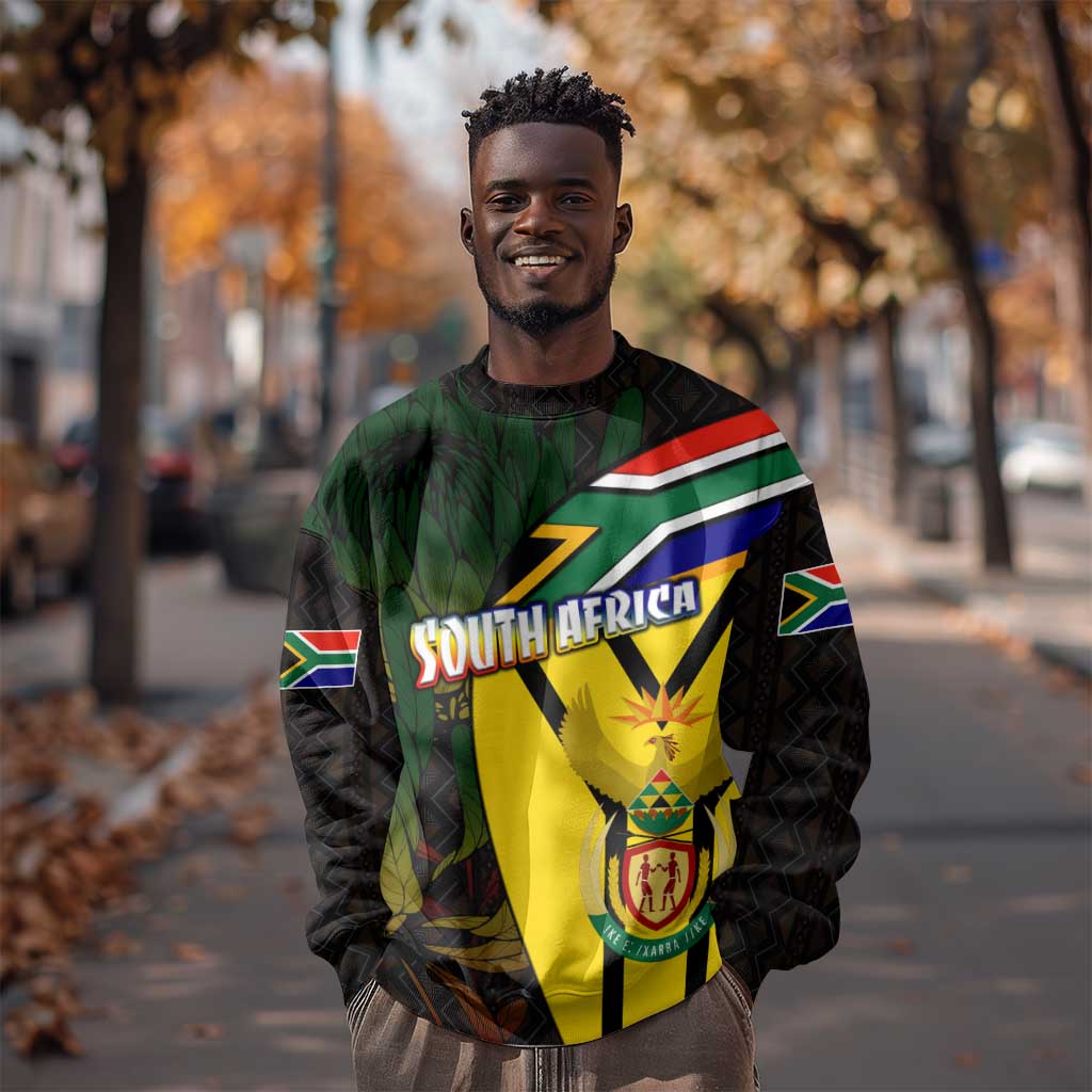 Coat Of Arms South Africa Sweatshirt Protea Unity Heritage DT02