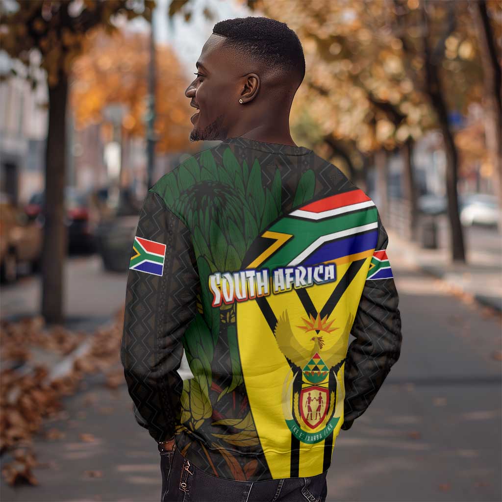 Coat Of Arms South Africa Sweatshirt Protea Unity Heritage DT02