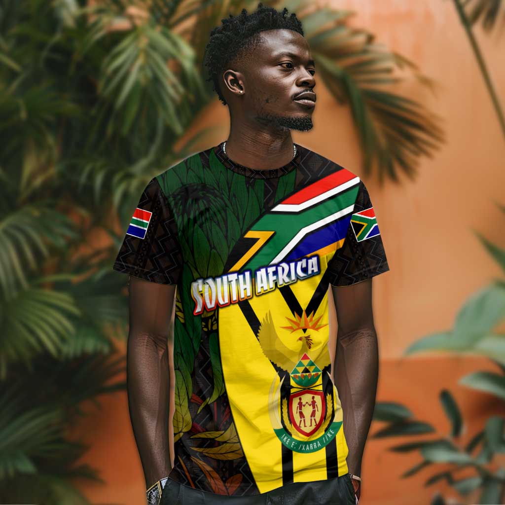 Coat Of Arms South Africa T shirt Protea Unity Heritage DT02