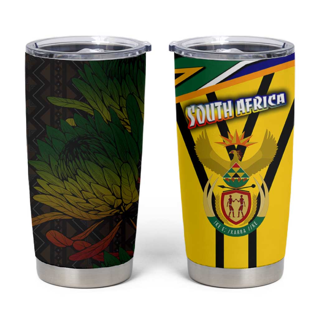 Coat Of Arms South Africa Tumbler Cup Protea Unity Heritage DT02