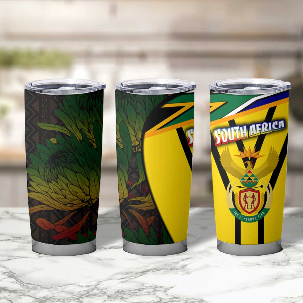 Coat Of Arms South Africa Tumbler Cup Protea Unity Heritage DT02