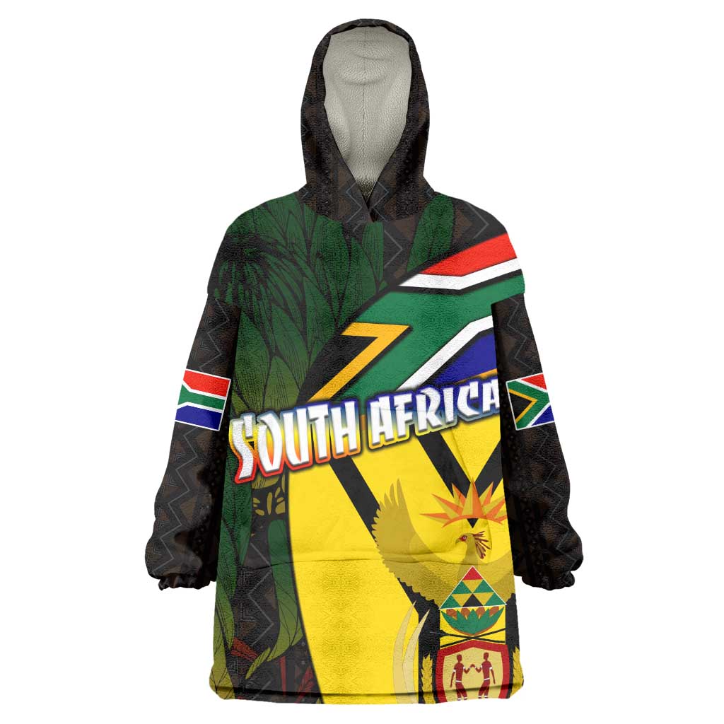 Coat Of Arms South Africa Wearable Blanket Hoodie Protea Unity Heritage DT02