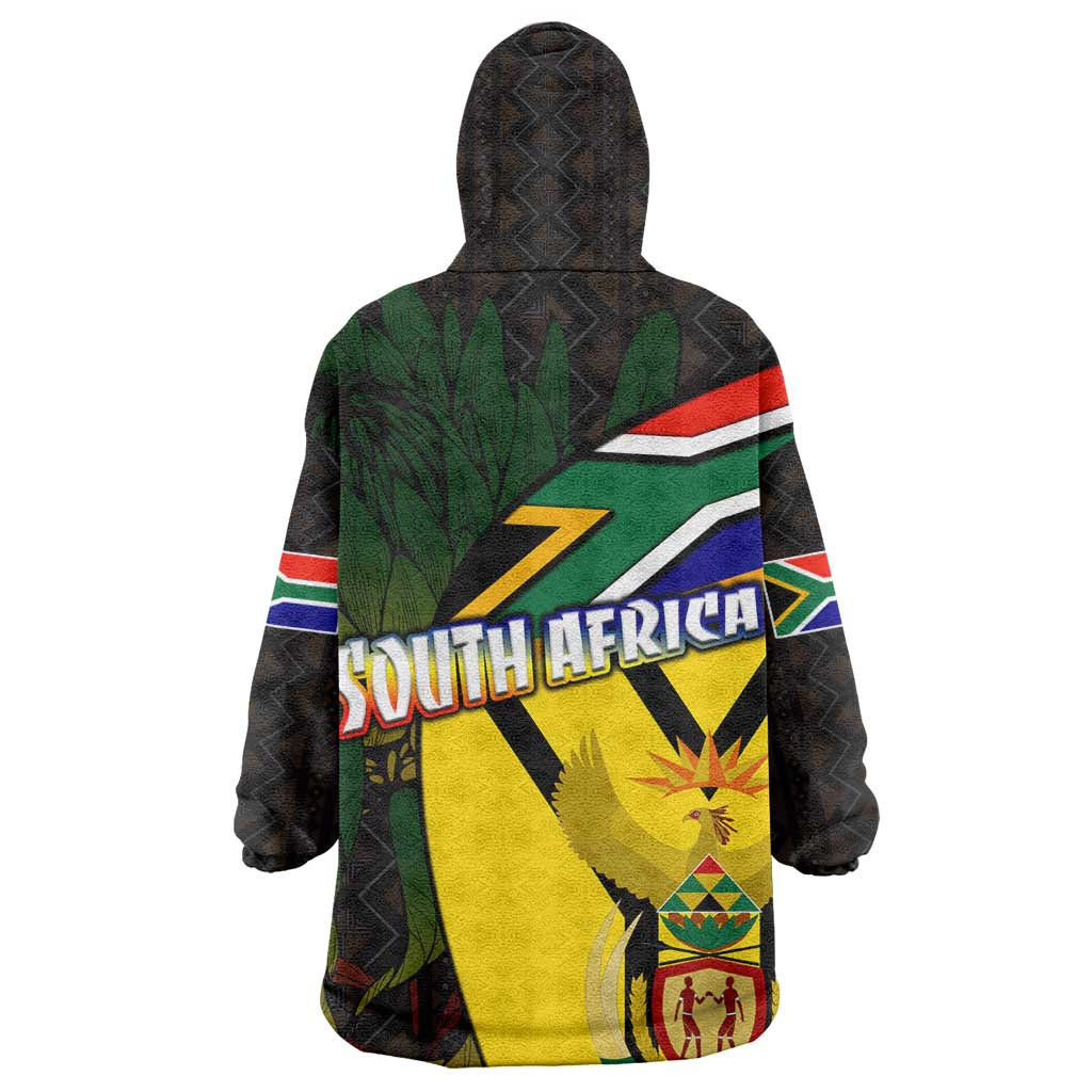 Coat Of Arms South Africa Wearable Blanket Hoodie Protea Unity Heritage DT02