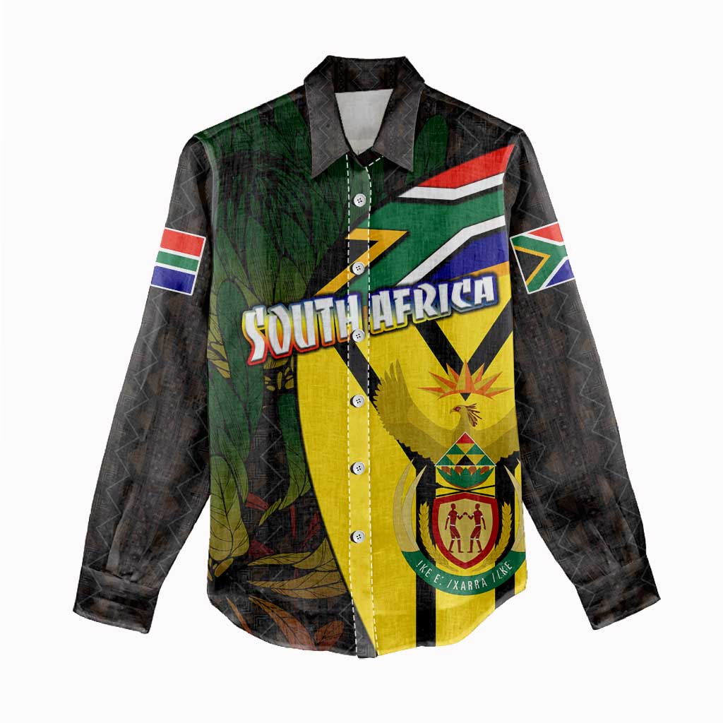 Coat Of Arms South Africa Women Casual Shirt Protea Unity Heritage DT02