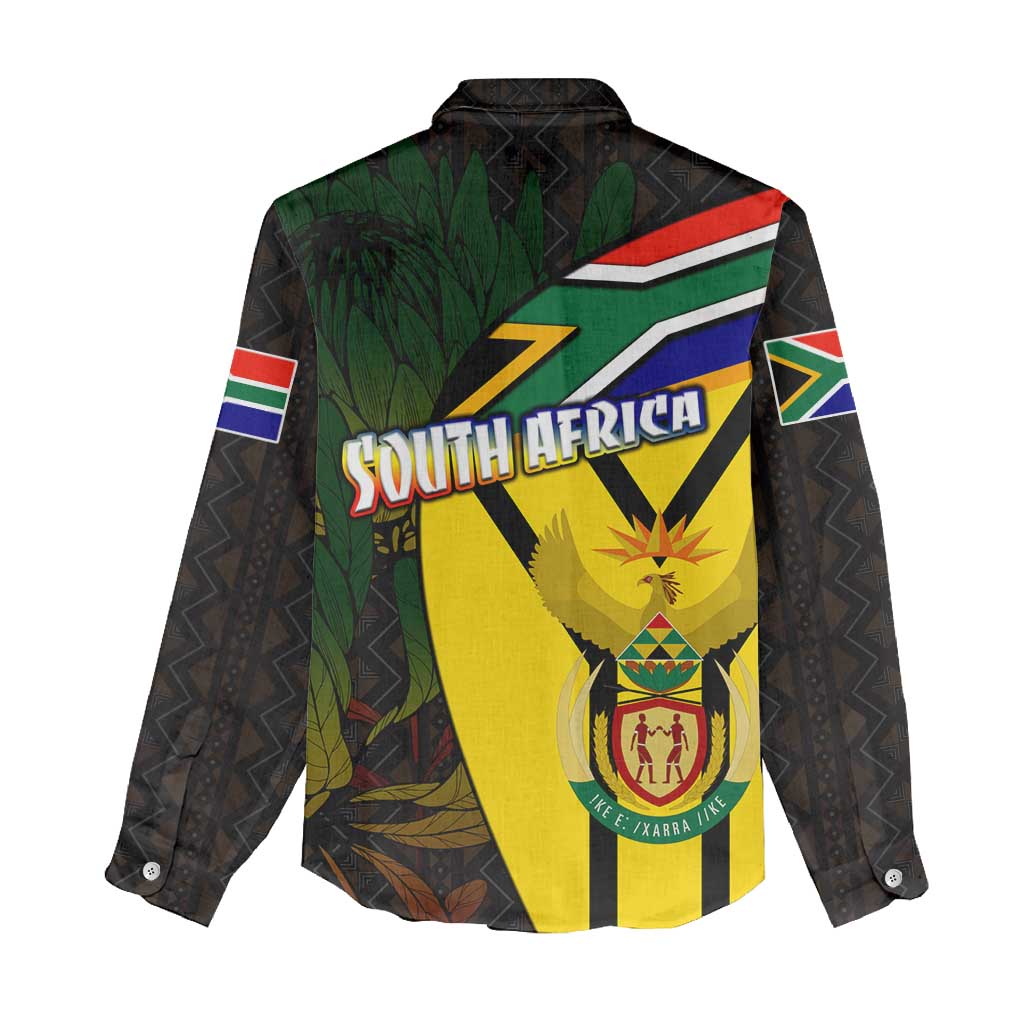 Coat Of Arms South Africa Women Casual Shirt Protea Unity Heritage DT02